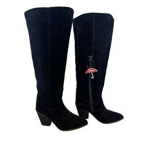 Blondo Women's Waterproof Knee High Western Boots Black Size 7.5